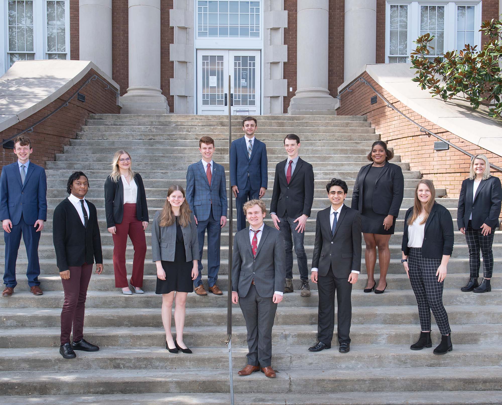 Speech and Debate Council group picture on steps of Lee Hall.