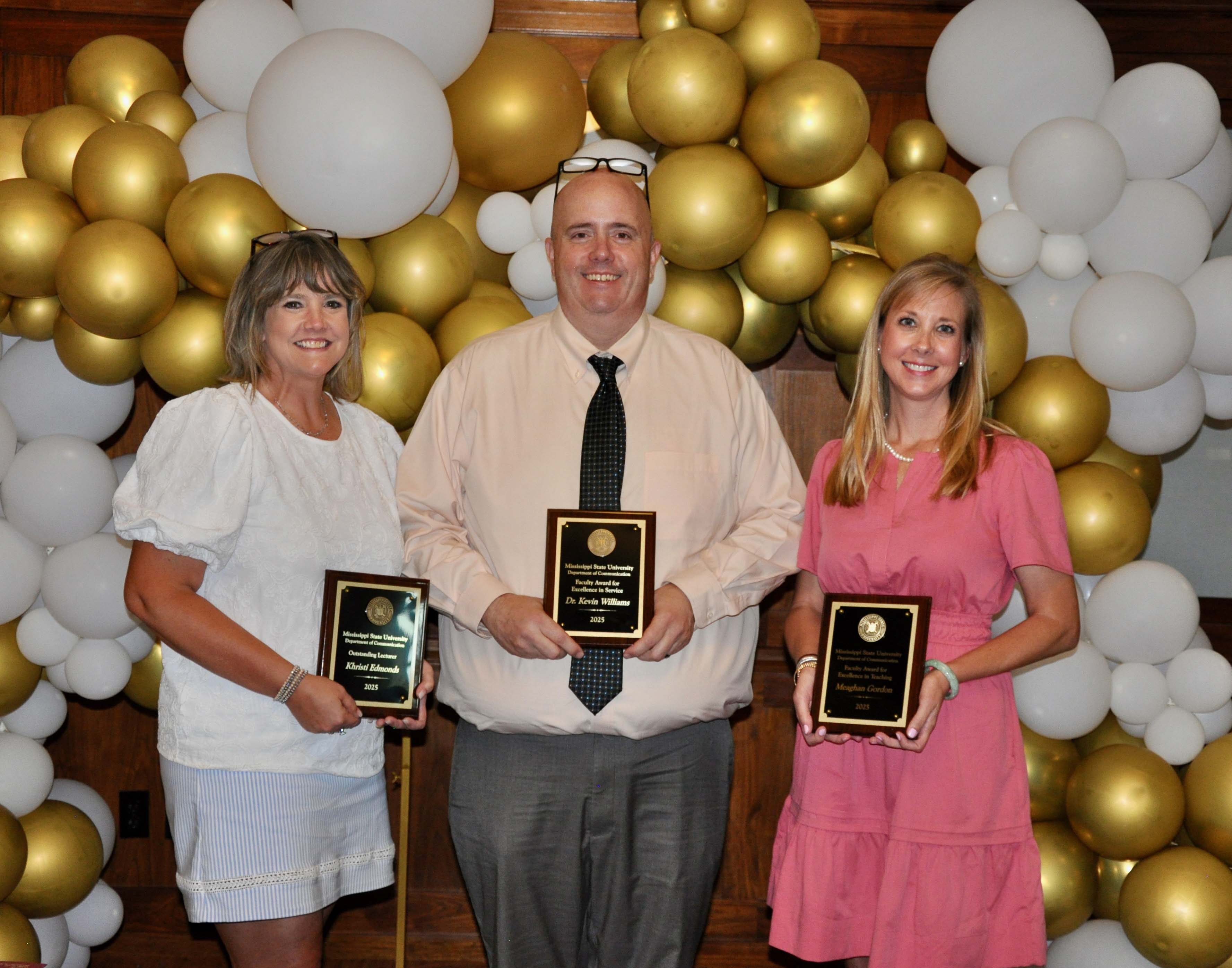 Communication Faculty Award Winners, Edmonds, Williams, and Gordon