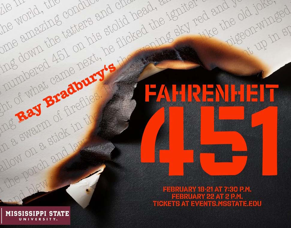 Theatre MSU Poster advertising Fahrenheit 451