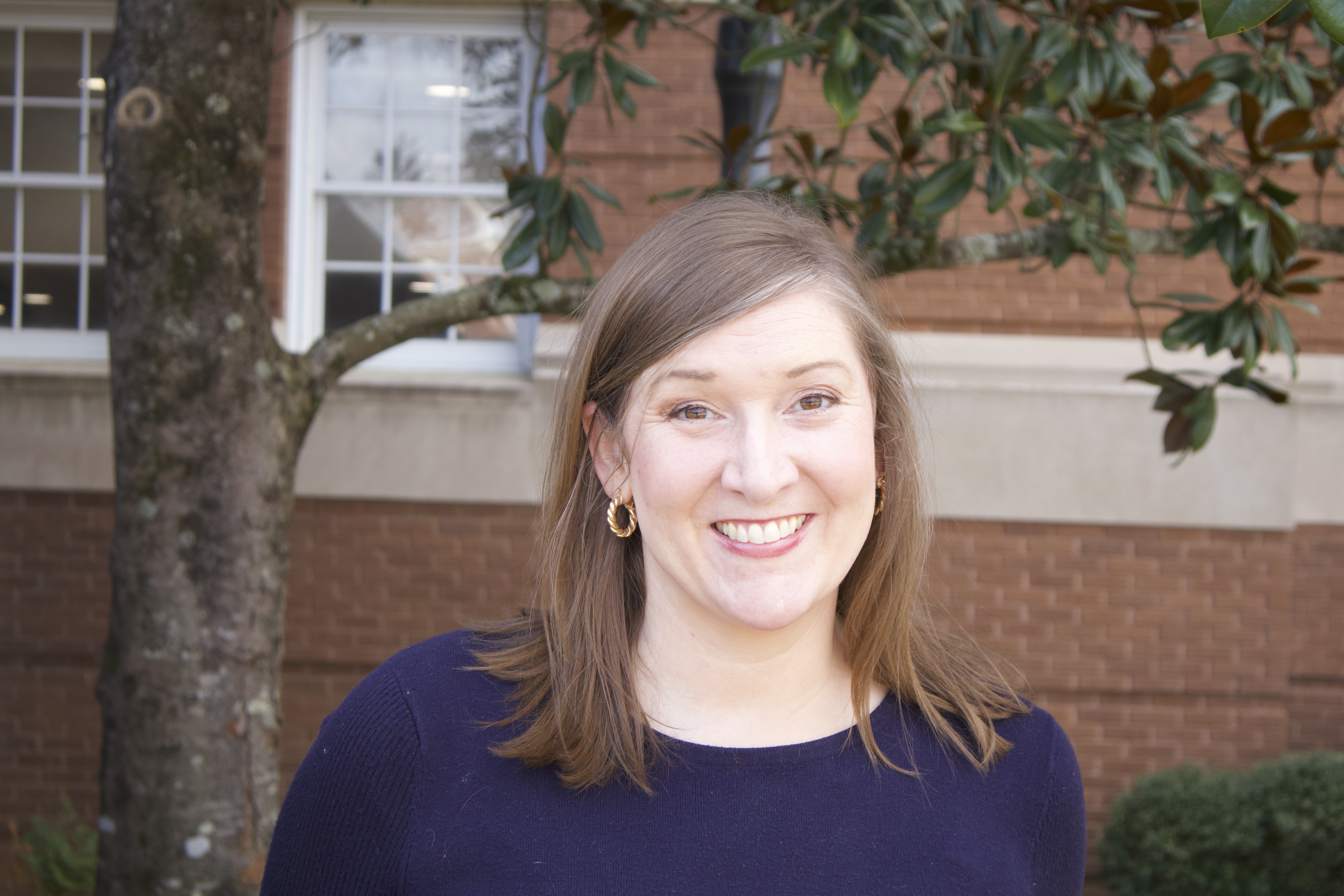 Amy Knight, an instructor in communication, smiles in a photo on MSU campus