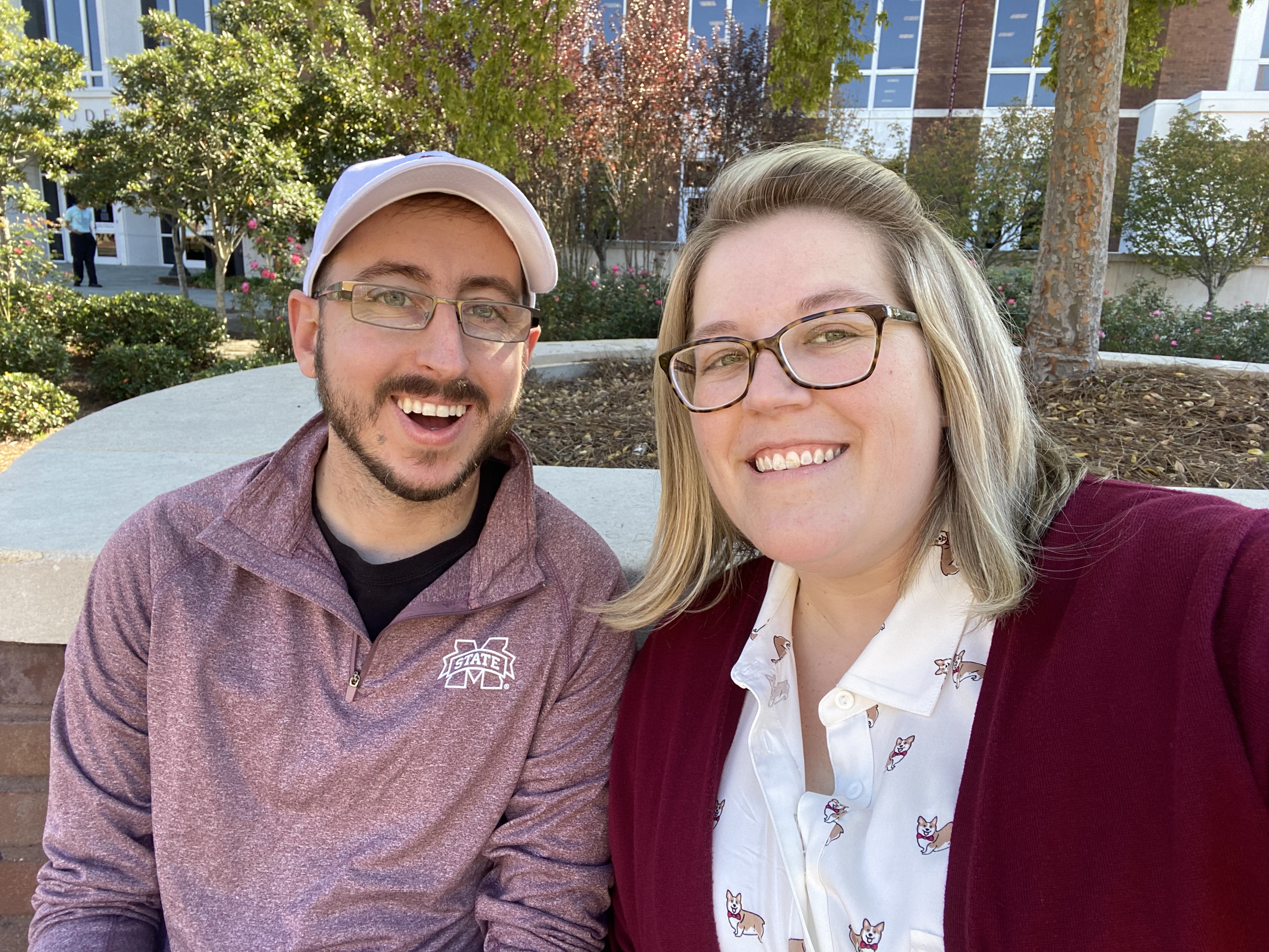 Photo of Kailey Redding and husband on MSU's campus