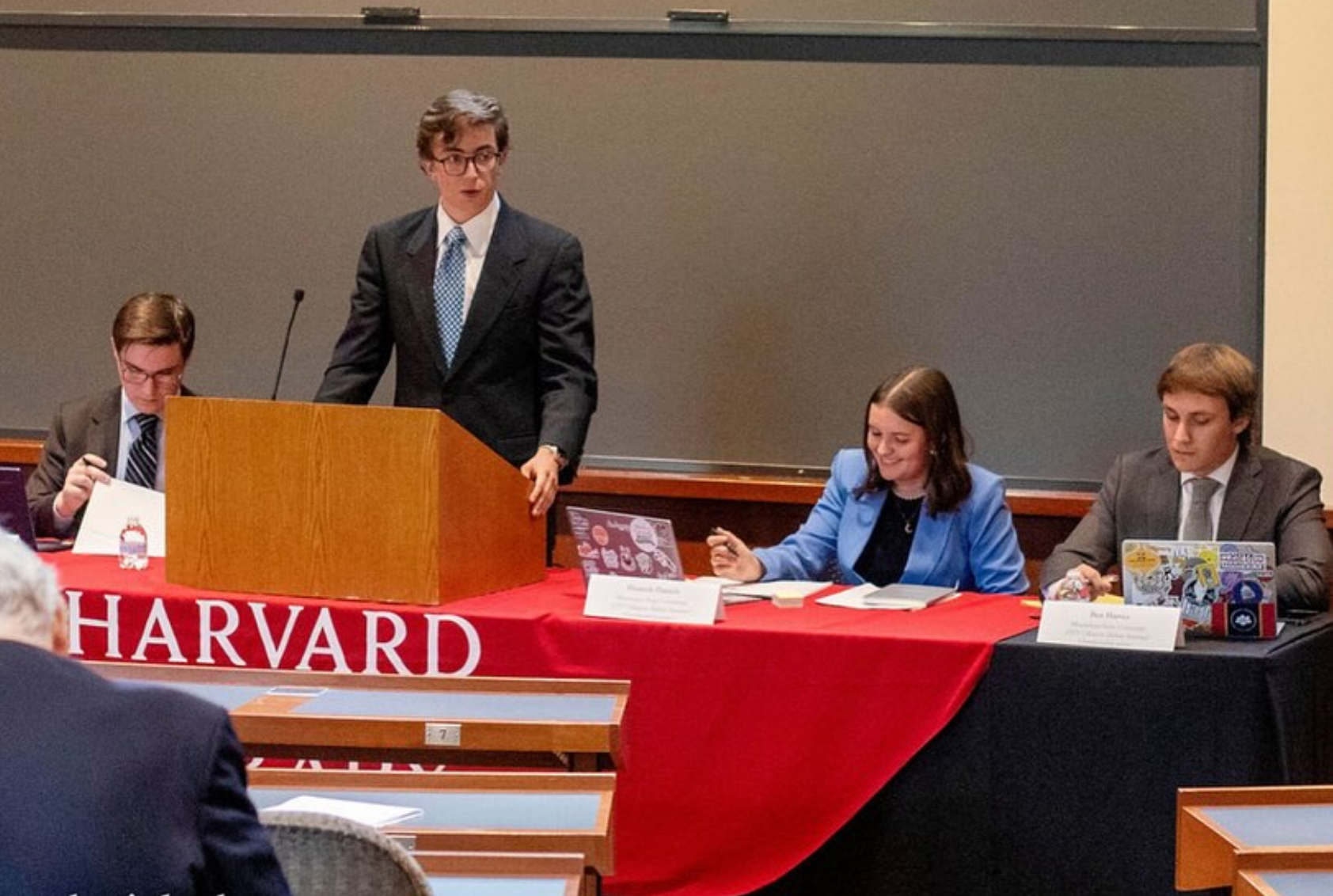MSU team members debate the Magna Carta at Harvard Law School.