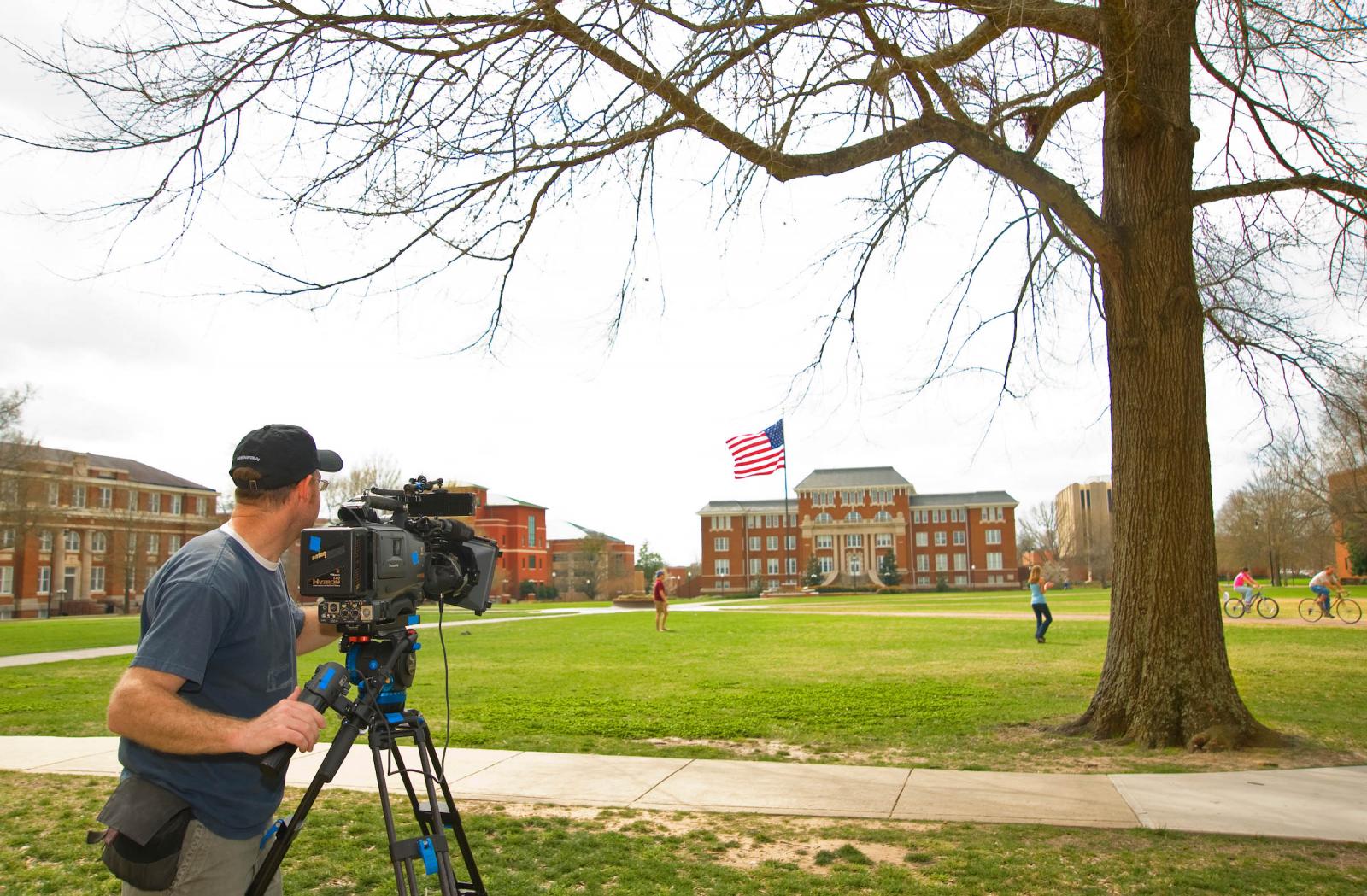 Camera setup to record on the MSU Drill Field