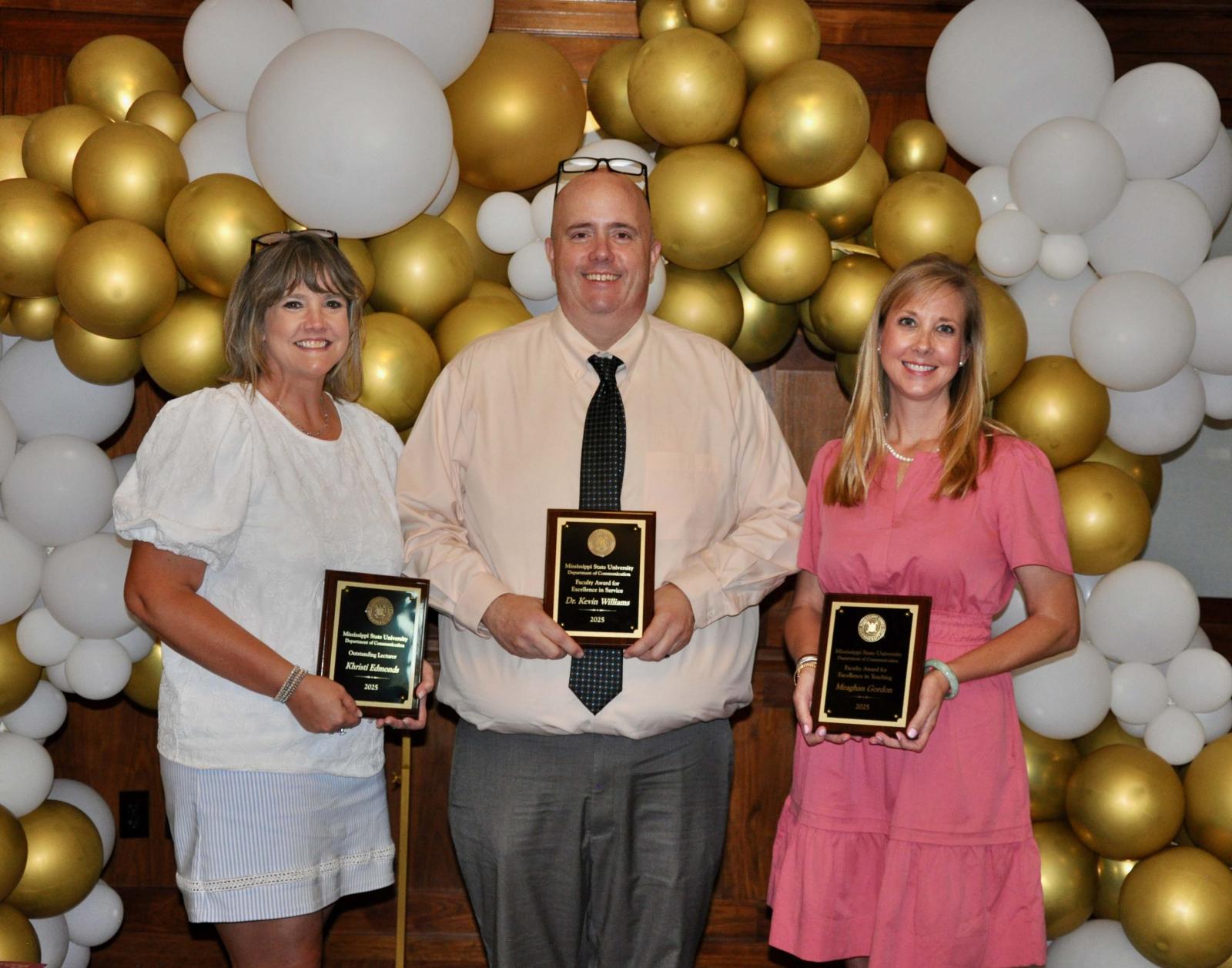 Communication Faculty Award Winners, Edmonds, Williams, and Gordon